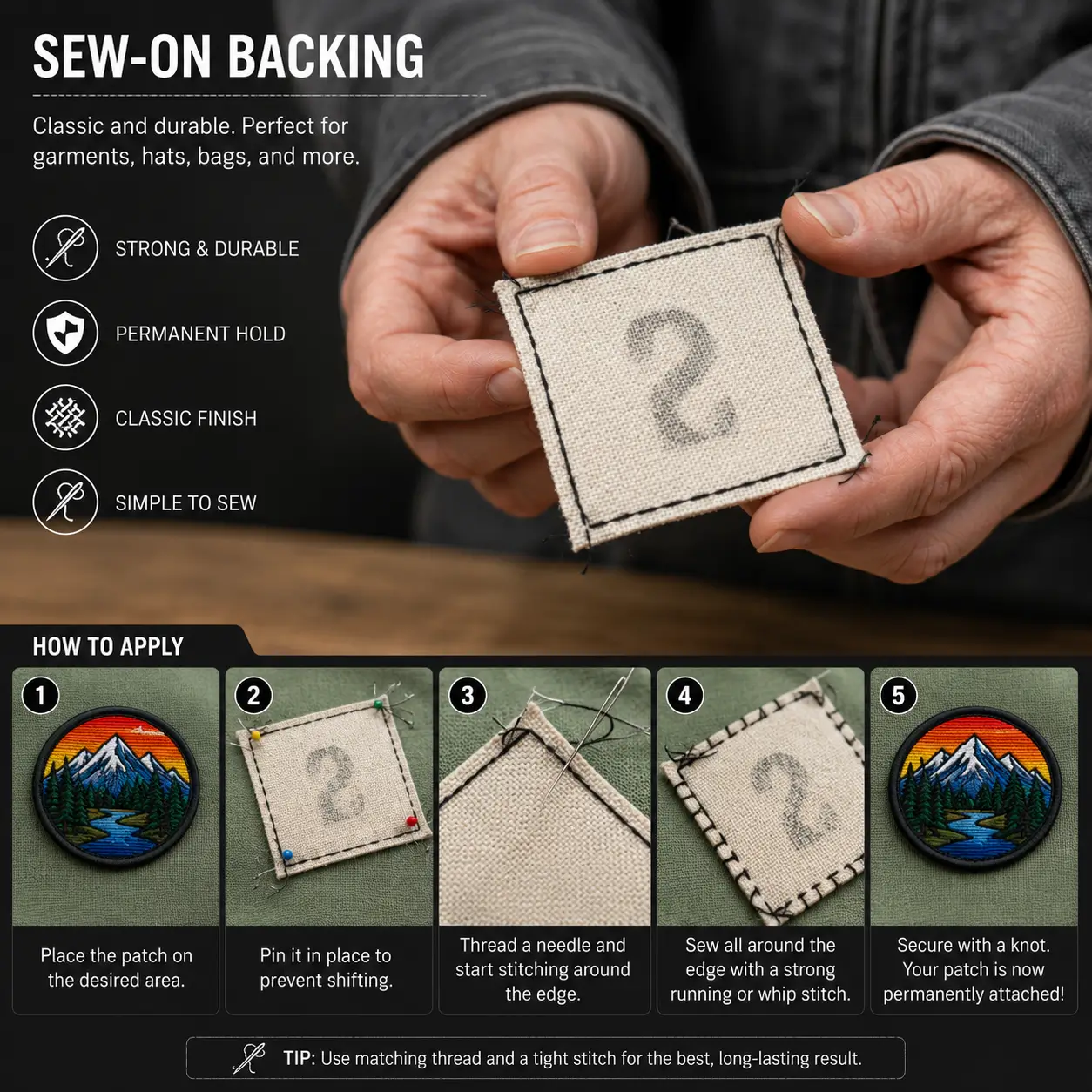 Applying a patch to a cap with a curved cap heat press